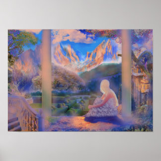 青い穏やかな反射 ポスター