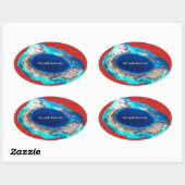 青い穴素晴らしのステッカー 楕円形シール (シート)