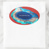 青い穴素晴らしのステッカー 楕円形シール (バッグ)