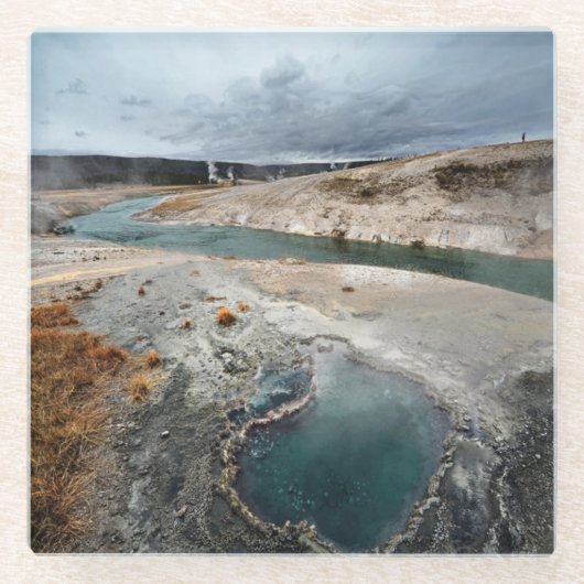 青い穴 ガラスコースター (正面)