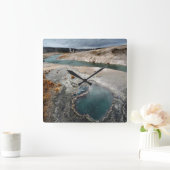 青い穴 スクエア壁時計 (ホーム)