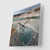 青い穴 スクエア壁時計 (傾斜)