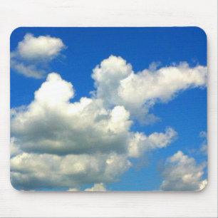 青い空が白いフワフワ雲 マウスパッド