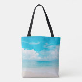 青い空と白いcを持つ美しい熱帯ビーチ トートバッグ (裏面)