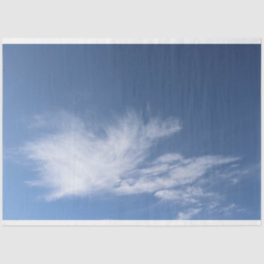 青い空と白ふわふわの雲の写真の切り離し 薄葉紙 (正面)