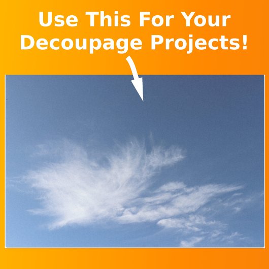 青い空と白ふわふわの雲の写真の切り離し 薄葉紙