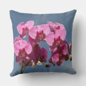 青い空に対するマゼンタファレノプシスの蘭 クッション (裏面)