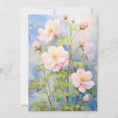 青い空に浮かぶ水色ピンクのワイルドバラ シーズンカード (正面)