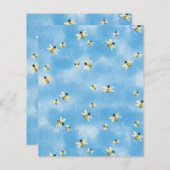 青い空のスクラップブック紙の蜂 (正面/裏面)