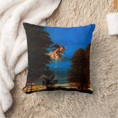 青い空のプットー白い花の滝 クッション (ブランケット)