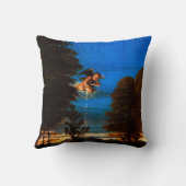 青い空のプットー白い花の滝 クッション (裏面)