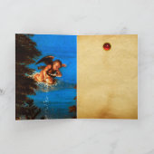 青い空のプットー白い花の滝 シーズンカード (内部)