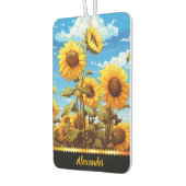 青い空の下に明るい澄んひまわり開花 カーエアーフレッシュナー (左)