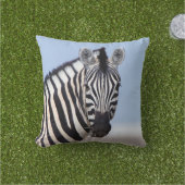 青い空の写真であなたを見ているゼブラ アウトドアクッション (芝生)