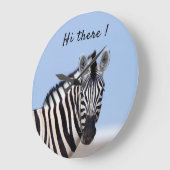 青い空の写真であなたを見ているゼブラ ラージ壁時計 (傾斜)