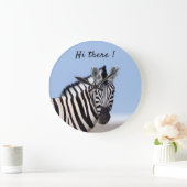 青い空の写真であなたを見ているゼブラ ラージ壁時計 (ホーム)