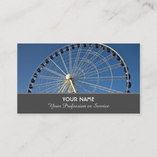 青い空の前の美しい白い観覧車b 名刺 (正面)