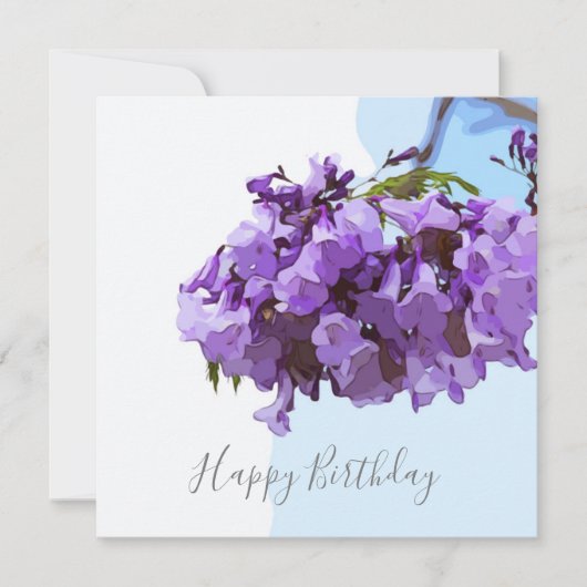 青い空の背景にジャカランダの花 (正面)