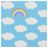 青い空の虹パターン ファブリック (クローズアップ)