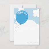 青い空はっきりしたに感謝のバルーンかわいい 招待状 (正面)
