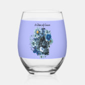 青い空想 ステムなしワイングラス (裏面)