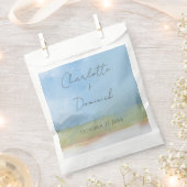 青い空色彩の鮮やかの横モダン結婚面 フェイバーバッグ (クリップ留めされた状態)