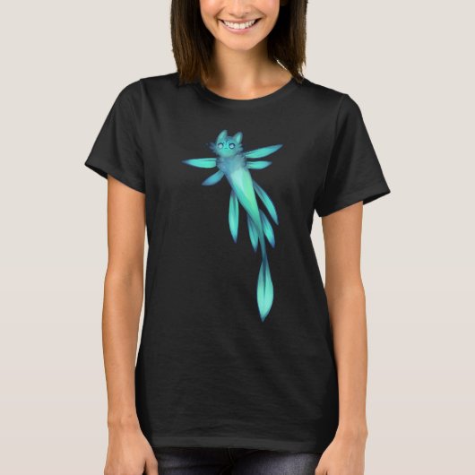 青い空飛ぶ魚のマーケット Tシャツ (正面)