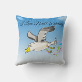 青い空飛んでいるを持つマンガのカモメ クッション (裏面)