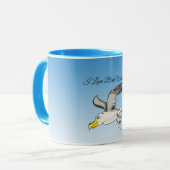 青い空飛んでいるを持つマンガのカモメ マグカップ (正面左)