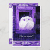 青い窓の白い鳩　結婚式場 招待状 (正面/裏面)