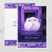 青い窓の白い鳩　結婚式 招待状 (正面/裏面)