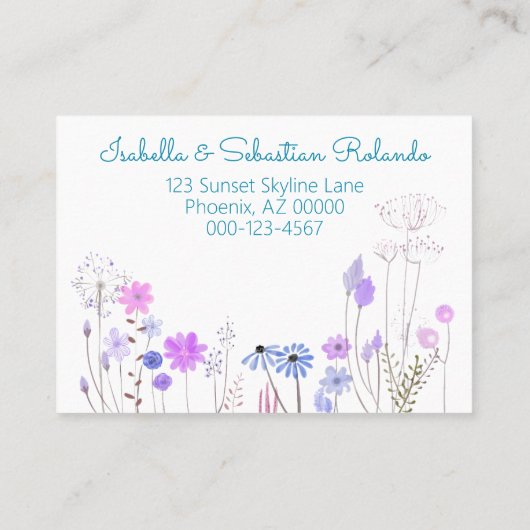 青い窓私たちは花の箱を移動 名刺 (裏面)