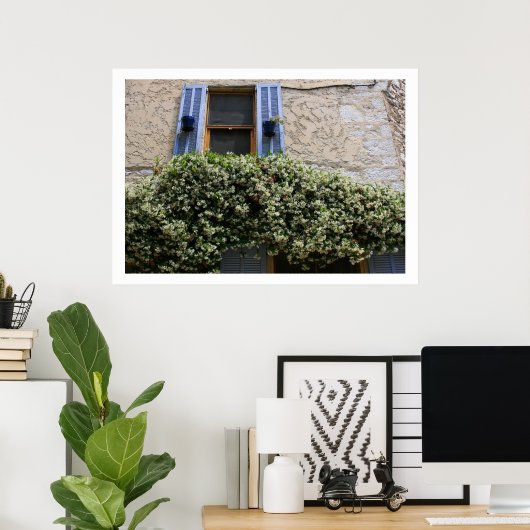 青い窓 ポスター (ホームオフィス)