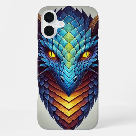 青い竜の頭部  iPhoneケース (裏面)