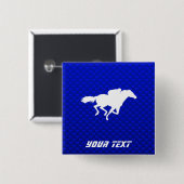 青い競馬 缶バッジ (正面&裏面)