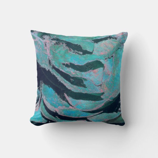 青い笑いマスク クッション (正面)