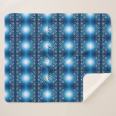 青い笑い愛ライブ花の毛布 シェルパブランケット (正面(横))