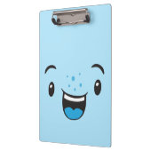 青い笑顔かわいい顔クリップボード クリップボード (左)