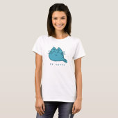 青い笑顔の子ネコ Tシャツ (正面フル)