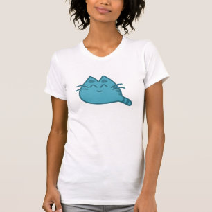 青い笑顔の子ネコ Tシャツ