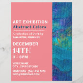 青い筆致、画家展覧会のご案内 チラシ (正面)