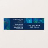 青い筆跡、アート用品店、詳細 名刺 (外部フラット)