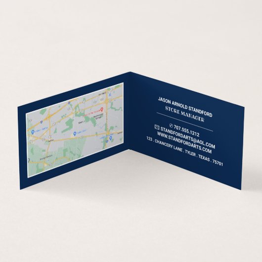 青い筆跡、アート用品店、詳細 名刺 (内部)