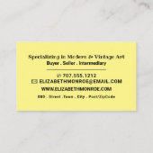 青い筆跡、美術商 名刺 (裏面)