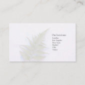 青い筆遣いのシダ 名刺 (裏面)