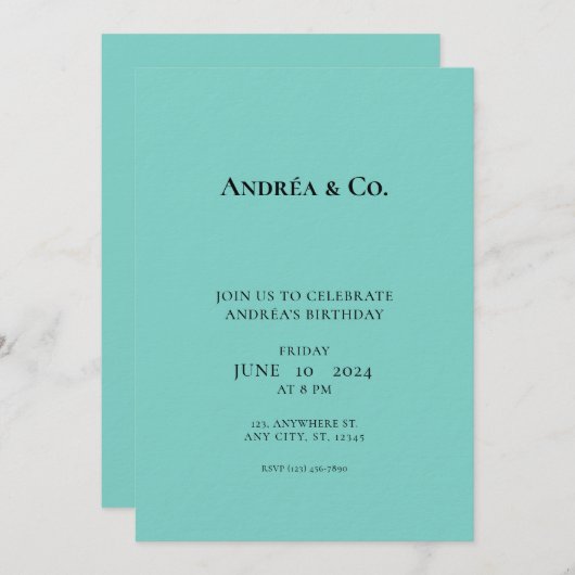 青い箱 招待状 (正面/裏面)