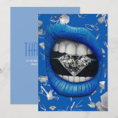 青い粉砕されたガラスとダイヤモンドのトートバ感謝していッグy サンキューカード (正面/裏面)