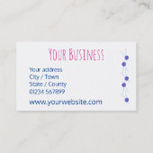 青い糸と編み物針のカスタマイズ 名刺 (裏面)