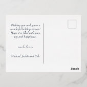 青い純粋な歓喜 箔シーズンポストカード (裏面)