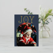 青い純粋な歓喜 箔シーズンポストカード (立ち正面)